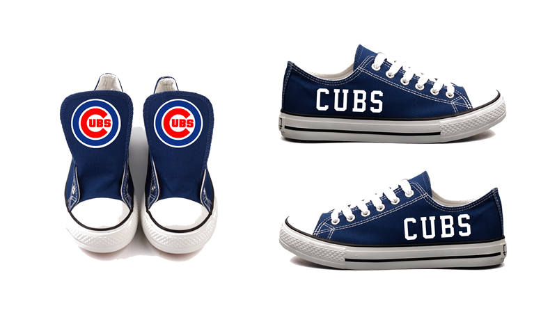 Women's Chicago Cubs Repeat Print Low Top Sneakers 002